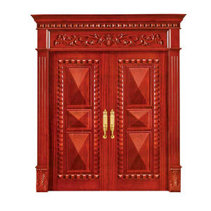 Porte extérieure en bois de teck, Design moderne, pour intérieur et extérieur, robuste, Double conception - Product Image 4