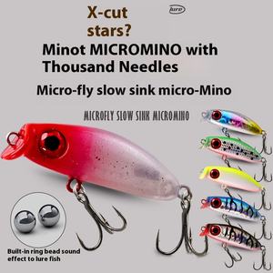 화이트 베이스 Bluegill <span class=keywords><strong>Crappie</strong></span> 낚시를위한 긴 주조를위한 미니 ABS 플라스틱 하드 미끼 느린 싱킹 미끼 - Product Image 5