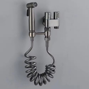 High Pressure Stainless Steel Double Outlet Angle Valve Wall Mounted <strong>Handheld</strong> <strong>Bidet</strong> Toilet <strong>Sprayer</strong> Set - Product Image 2