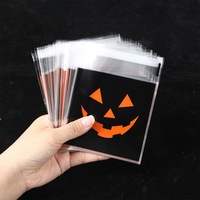 Halloween Zwart Oranje Boze Pompoen Snoepzak Feestelijke Stijl Feestelijke Snoep Snack Opbergzak Vakantie Cadeau Zelfdichtende Plastic Bakzak