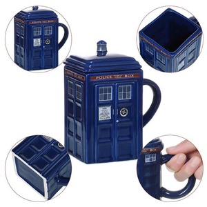 Mug à café en céramique de 500 ml, boîte de police Tardis de Doctor Who, avec couvercle, pour thé, lait, mugs créatifs, cadeaux de Noël pour enfants - Product Image 5