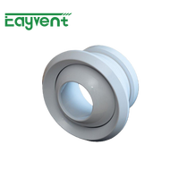 Diffuseur d'air sphérique universel rotatif en ABS, buse à jet multidirectionnelle, alimentation et évacuation du flux d'air, grille de ventilation ronde en plastique