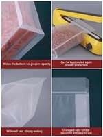 Sachet Doypack à fond plat avec soufflet, transparent mat ou transparent, à fermeture zip, pour emballage alimentaire (riz, blé, poudre) - Vente chaude