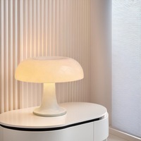 Lampe de table champignon rechargeable Nordic Cream, LED sans fil, à intensité variable, fonctionnant sur batterie, commande tactile, pour la décoration de la chambre à coucher et du salon