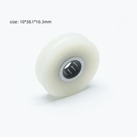 Rouleaux en nylon à gorge en U 10x38x10.5mm PA66 GF30 avec roulement NK1010 pour portes coulissantes