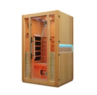 Sauna infrarouge sec en bois à spectre complet pour 2 personnes, idéal pour l'intérieur - Offre spéciale