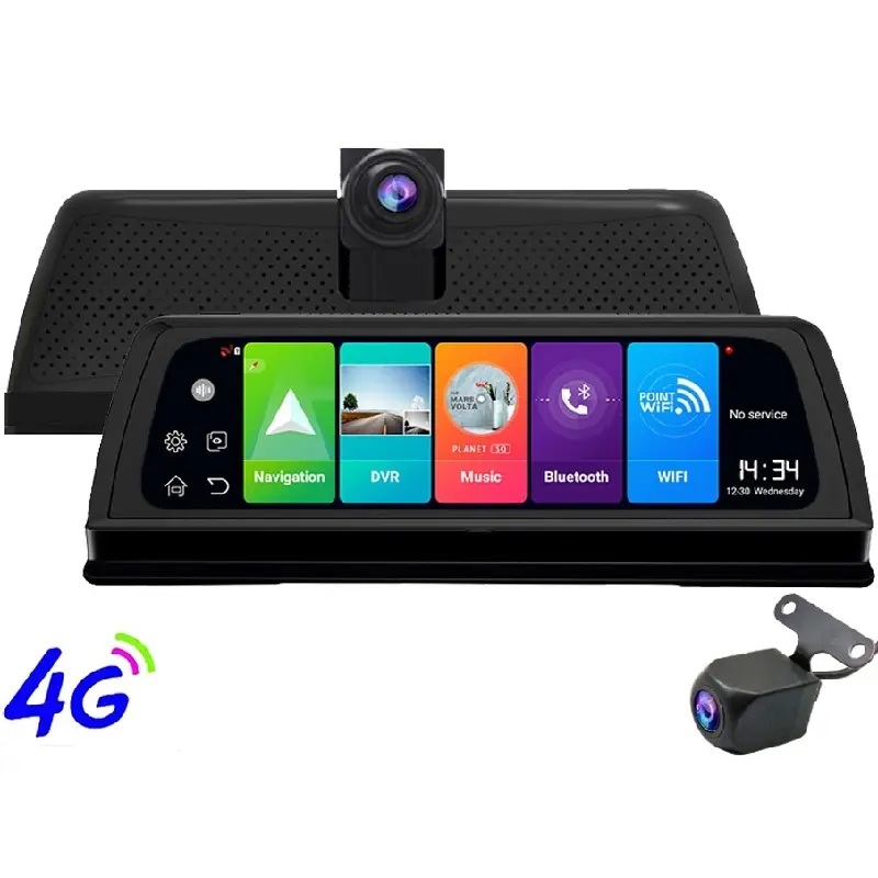 10 Touch Screen4GCar Dvr Camera Gps Hd 1080P Android Dash Cam Navigatie Adas Auto Video Recorder Dual Lens Navigator camera