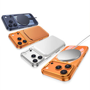 Funda Magnética Ultra Delgada para Teléfono con Carga Inalámbrica, Color Naranja Electrochapado, con Protector de Lente de Cámara para 17 Pro Max - Product Image 5