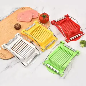 Multifunctional Manual Luncheon Meat Slicer Food Grade Vegetables Fruit Boiled Egg Cheese Slicer with Plastic Base