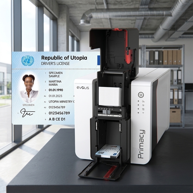 Dual Sided Plastic ID Card Printer Machine Thermal Transfer PVC Card Engraver Badge Maker with Blank Cards