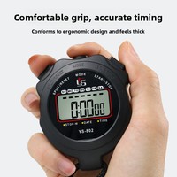 Stopwatch Elektronik Tahan Air Yisheng YS-802 Satu Kanal Presisi 0,01 Detik Anti Selip Fungsi Jeda untuk Atletik