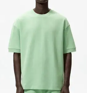 사용자 정의 남자 100% 면 디자이너 티 프랑스 테리 특대 스웨터 crew넥 고품질 드롭 어깨 캐주얼 풀오버 티셔츠