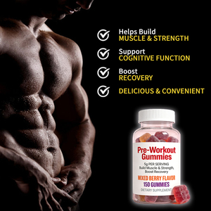 Gommose Pre-Allenamento OEM Private Label ai Frutti Rossi Misti con Beta-Alanina, Vitamina B12 e Caffeina per un Boost Energetico - Product Image 2