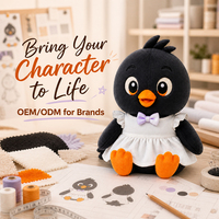 Peluche Canard Noir en Robe, Fabrication Directe d'Usine, Jouets en Peluche en Coton Super Doux de Haute Qualité pour Cadeaux