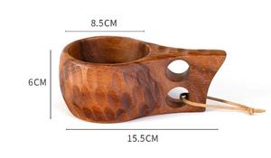 Mug à café et tasse à lait en bois d'acacia massif de style nordique moderne 220 ml Écologique LEXDO - Product Image 3