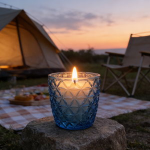 Portavelas de Vidrio de Colores con Relieve, para Velas Aromáticas, con Efecto de Luz y <span class=keywords><strong>Sombra</strong></span>, para Ambiente Navideño, Soporte para Velas de Té - Product Image 2