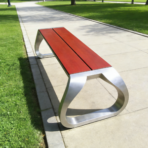 Panchina <span class=keywords><strong>da</strong></span> <span class=keywords><strong>Giardino</strong></span> in Legno di Canfora e Acciaio Inossidabile per Esterni e Patio - Product Image 3