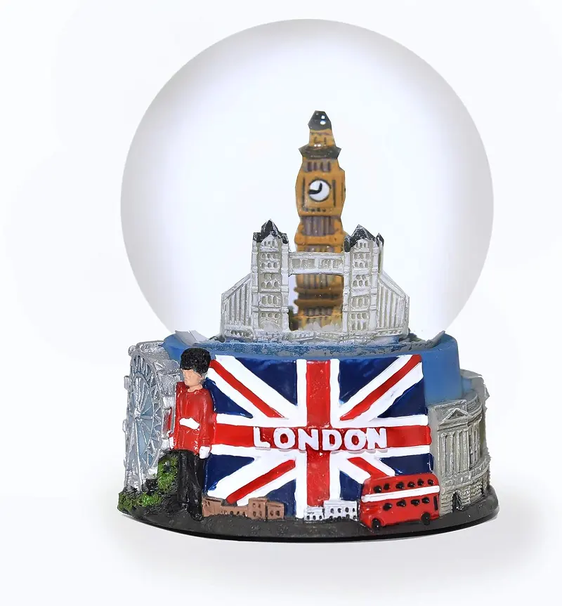 Country Souvenir Snow Globe Medium Detailing London Tower Bridge Souvenir Building Water Globe