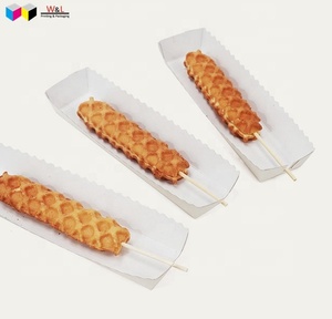 food grade personalized logo printing paper waffle stick box bubble eggs waffle packaging box