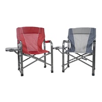 Hitree populaire Logo personnalisé extérieur Portable pliant Relax Oxford aluminium grand directeur de pêche Camping chaise