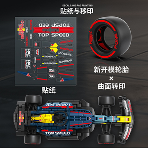 Set di Costruzioni Auto da Corsa F1 2025 in Scala 1:14 Stile Bull Puzzle Fai-da-Te Formula Uno con Funzione a Retrocarica Idea Regalo di Compleanno - Product Image 5