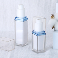 5 bouteilles à pompe de 30ML 60ML, flacons d'emballage vide, carrés, en plastique, pour crème Pet, Lotion cosmétique