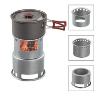 Poêle à bois portable en acier inoxydable, mini poêle à bois de camping avec structure divisée pour le camping en plein air, les pique-niques et le chauffage