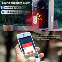 Alerte de sécurité domestique alarme de sécurité détecteur de capteur de porte Wifi, capteur d'ouverture ou de fermeture de porte de fenêtre sans fil intelligent fonctionne avec Alexa