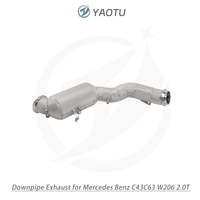 Tuyau d'échappement droit en acier inoxydable 304 avec catalyseur et bouclier thermique pour Mercedes Benz C43 et C63