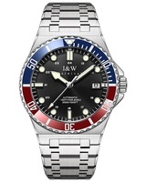Montre de plongée mécanique automatique pour homme en acier inoxydable avec cristal saphir, résistante à l'eau 300m, style sportif, vente en gros OEM