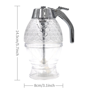 200ML Honeycomb <strong>Honey</strong> Jar No Drip Syrup <strong>Dispenser</strong> Pump Plastic <strong>Honey</strong> <strong>Dispenser</strong> With Stand - Product Image 6