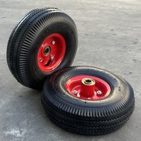 4.10/3.50-4 Pneu et roue en caoutchouc pneumatique 10 pouces pneu et roue de camion à main pour Gorilla Cart Dolly tondeuse à gazon et chariot de jardin