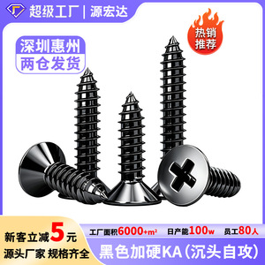 Tornillo Autorroscante de Cabeza Plana Negra Yuan Hongda M1 M2 M3 M4 M5 M6, Cabeza Phillips, Acero al Carbono - Product Image 5