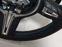 Volant sport noir en cuir de luxe à 3 branches pour F30 F20 F22 F23 X1 X3 X5 E90 M4 X6