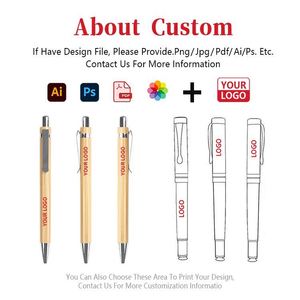 Stylo bille promotionnel écologique en bambou pour bureau, avec logo gravé, cadeau d'entreprise, stylo personnalisé - Product Image 2