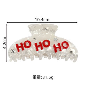 مشبك شعر أسيتات بتصميم كوري أنيق، مشبك شعر فاخر لجزء الخلف من الرأس، مشبك شعر على شكل فك القرش - Product Image 6