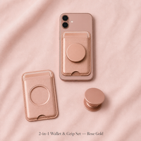 Dompet Ponsel Kulit PU MagSafe dengan Tempat Kartu dan Pegangan Lipat Pop Socket