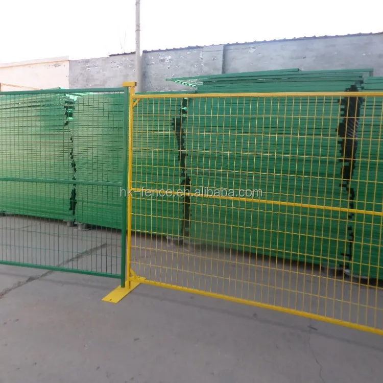 6ft or 8ft canadian galvanized or powder coated 1 inch square tube temporary construction site fencing panel for rental or sale