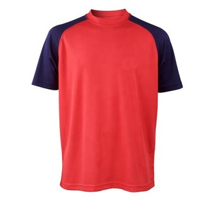 Men's Gray Red Color Blocking <b>Short</b> Sleeve Crew Neck Quick Dry T-Shirt Regular Fit All Seasons Sport Top - Product Image 3