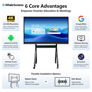 Pizarra Interactiva Huddle Space <span class=keywords><strong>de</strong></span> 65 y 85 Pulgadas con WiFi 6, Unión Óptica, Integración con Almacenamiento en la <span class=keywords><strong>Nube</strong></span> e Interfaz Multi-idioma Premier - Product Image 2