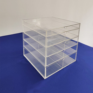 Custom Deluxe Clear Acrylic 5 Drawer Jewelry <strong>Storage</strong> Stand 5 <strong>Chest</strong> Clear Acrylic Make up Organizer Box - Product Image 4