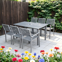 Ensemble de salle à manger carré en aluminium pour patio, résistant aux intempéries, table et chaises pour jardin, hôtel, villa