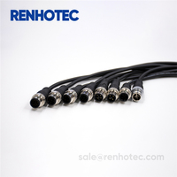 M12 Formkabel Elektrischer Sensor Stecker-Buchse-Verbinder 2 3 4 5 8 12 Pin für Industrie IP67 Wasserdicht Anpassbare Länge
