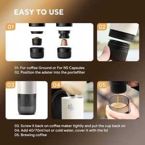New 3-in-1 Capsule <b>Coffee</b> Machine With Ground <b>Coffee</b> & NS Capsule Waterproof Design Type-c Espresso <b>Portable</b> <b>Coffee</b> <b>Maker</b> - Product Image 5