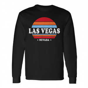 T-shirt à manches longues Las Vegas Nevada, design rétro vintage, chemise souvenir - Product Image 2