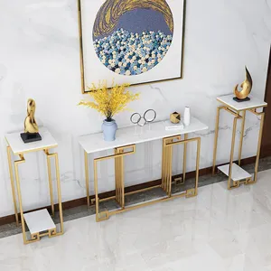 Italian design style furniture black and gold console table set