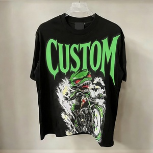 Camisetas de Gran Tamaño con Estampado Digital Personalizado, Estilo Vintage Desgastado, 100% Algodón Grueso, Ropa Urbana para Hombre - Product Image 1
