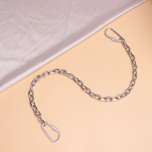 โซ่คาดเอวโลหะ โซ่กางเกงยีนส์ สไตล์ฮิปฮอป แฟชั่นลำลอง เครื่องประดับโลหะผสมสังกะสี สีขาว K KKK7220 - Product Image 3