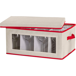 Boîte de rangement, <span class=keywords><strong>Verres</strong></span> <span class=keywords><strong>À</strong></span> <span class=keywords><strong>Pied</strong></span> Coffre De Rangement de Rangement en Verre de Vin, Peut Contenir 12 Rouge ou Blanc <span class=keywords><strong>Verres</strong></span> <span class=keywords><strong>À</strong></span> Vin avec Hard Top et Côtés - Product Image 1