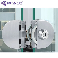 Cerradura de puerta de vidrio templado de seguridad Cerradura de puerta de vidrio sin marco Accesorios de puerta de vidrio templado comercial